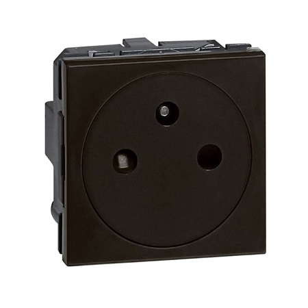 Prise de courant 2P+T Surface Mosaic 2 modules - noir mat
