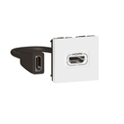 Prise HDMI Type-A 2.0 préconnectorisée Mosaic 2 modules - blanc
