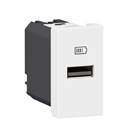 Prise USB Type-A Mosaic 3A 15W 1 module - blanc