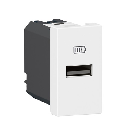 Prise USB Type-A Mosaic 3A 15W 1 module - blanc