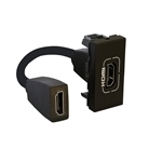 Prise HDMI Type-A 2.0 préconnectorisée Mosaic 1 module - noir mat