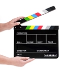 Clap de cinéma noir plastique PVC noir pour feutre effaçable