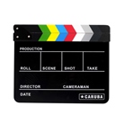 Clap de cinéma noir plastique PVC noir pour feutre effaçable