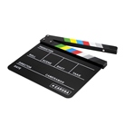 Clap de cinéma noir plastique PVC noir pour feutre effaçable