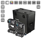 Pack de 2 beam / spot 10R Flash zoom 0° à 4° + Flight Case