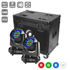 Pack de 2 wash led Flash 19 x 15W RGBW zoom 10° à 60° + flight case 