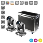 Pack de 2 lyres hybrides CMY 17R Flash zoom 3° à 53° + Flight case