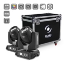 Pack de 2 lyres beam 7R Flash angle 0° à 4° + Flight Case