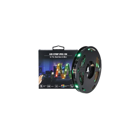 Strip led RGB IP65 sur alimentation USB secteur + télécommande IR - 2m