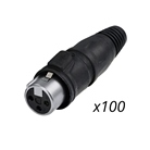 Lot de 100 fiches XLR 3 points femelle droite REAN RCX3F-Z (XLR 3F)