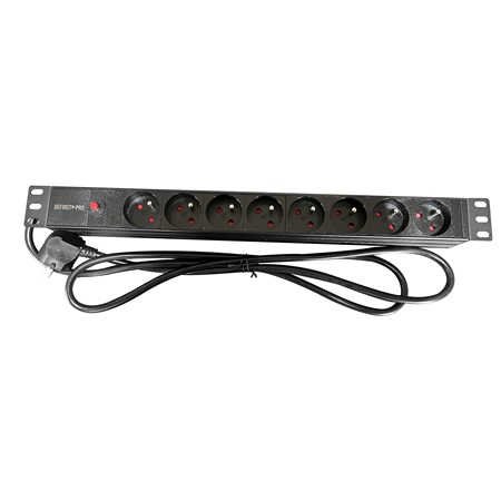 Bloc multiprises rackable 8 prises Nf + parafoudre Be1st PRO