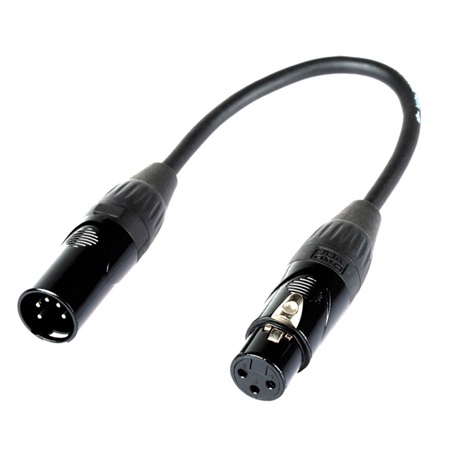 Cordon adaptateur DMX 3 points femelle - 5 points mâle - BLACKCABLE