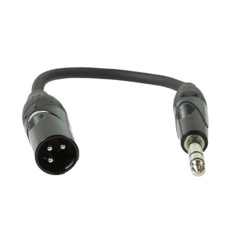 Cordon adaptateur XLR 3 mâle - Jack 6.35 Stéréo mâle - BLACKCABLE 