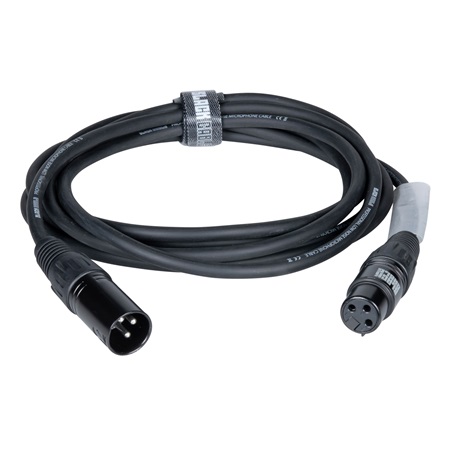 Cordon Micro XLR 3 mâle - XLR 3 femelle standard - 3m - BLACKCABLE  