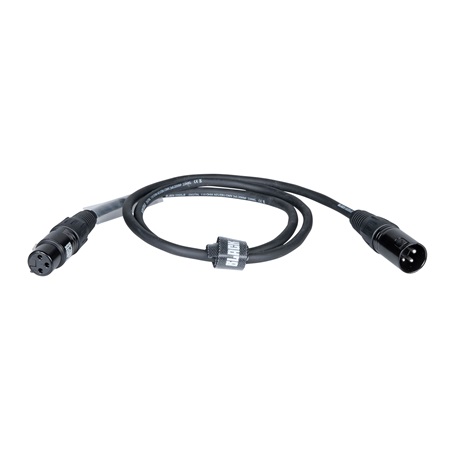 Cordon DMX 3 points mâle-femelle standard - Longueur 1m - BLACKCABLE 