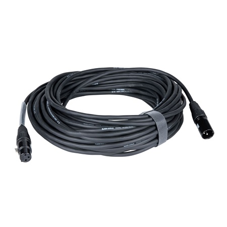 Cordon DMX 3 points mâle-femelle standard - Longueur 20m - BLACKCABLE 