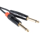Cordon 2x Jack 6.35 mono - 2x RCA mâle - Premium - 1m - BLACKCABLE