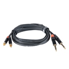 Cordon 2x Jack 6.35 mono - 2x RCA mâle - Premium - 3m - BLACKCABLE