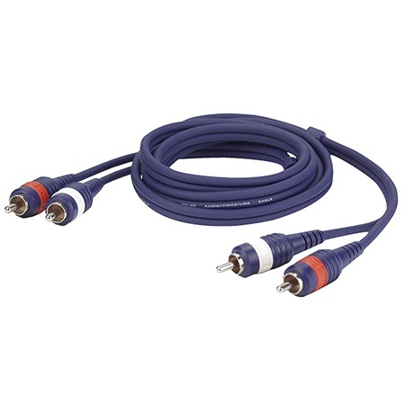 Cordon Cinch 2x RCA mâle - 2x RCA mâle - Premium - 1m - BLACKCABLE 