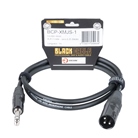 Cordon XLR 3 mâle - Jack 6.35 mâle Stéréo Premium - 1m - BLACKCABLE 