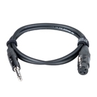 Cordon XLR 3 femelle - Jack 6.35 mâle Stéréo Premium 1m - BLACKCABLE 