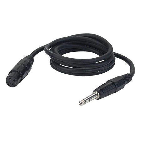 Cordon XLR 3 femelle - Jack 6.35 mâle Stéréo Premium 3m - BLACKCABLE 