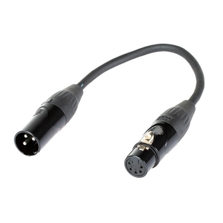 Cordon adaptateur DMX 5 mâle - 3 femelle - Premium - BLACKCABLE 
