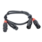 Cordon 2x XLR 3 mâle - 2x XLR 3 femelle - Premium - 0.6m - BLACKCABLE