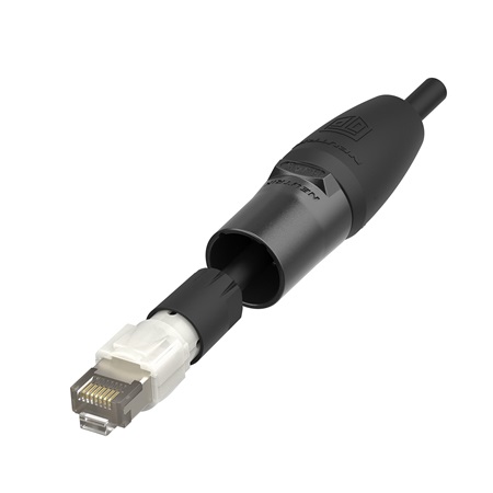 Lot de 100 fiches NEUTRIK etherCON RJ45 Cat6a mâle NE8MXR-B-TOP – Noir