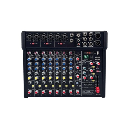 Table de mixage 12 canaux + BT + USB + REC + effets+ AUX TM633BU-DSP