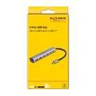 Hub USB 10Gb/s DELOCK 2 ports USB Type C, 2 USB Type A