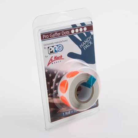 Rouleau de 100 vignettes US GAF PRO TAPES - Diam. 19mm Orange Fluo