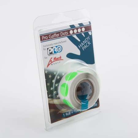 Rouleau de 100 vignettes US GAF PRO TAPES - Diam. 19mm Vert Fluo