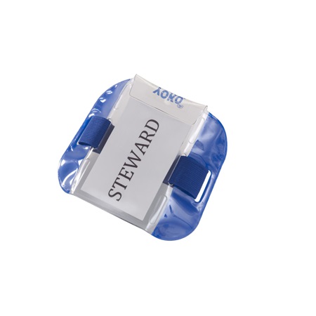 Brassard d'identification 100% PVC BLEU élastique ajustable