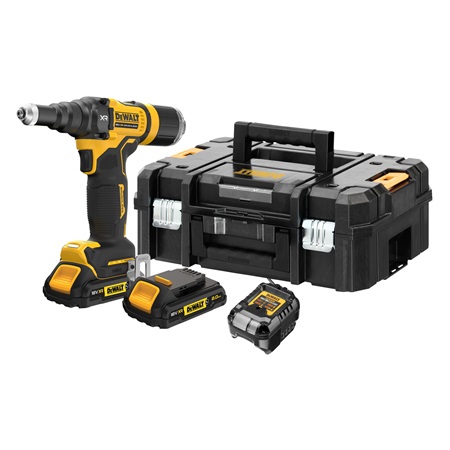 Pack Riveteuse XR 18V Brushless 4,8 mm avec coffret DEWALT