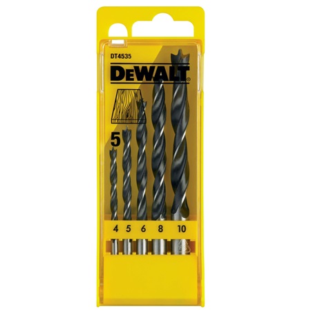 Coffret plastique de 5 mèches à bois 3 pointes DEWALT