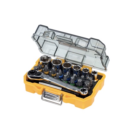 Coffret de 24 pièces avec douilles et embouts 25 mm DEWALT