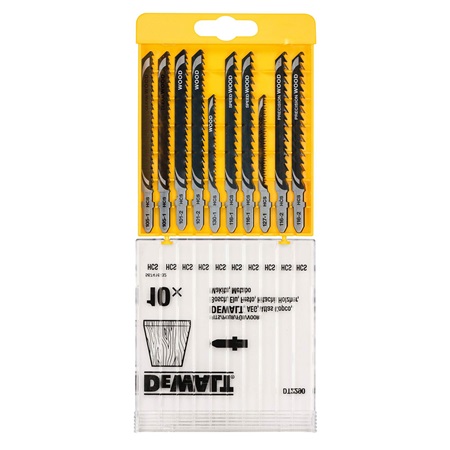 Coffret de 10 lames de scie sauteuse bois Attache en T DEWALT