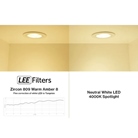 Lot de 6 filtres adhésif LEE FILTERS ZIRCON 809 Warm Amber 8