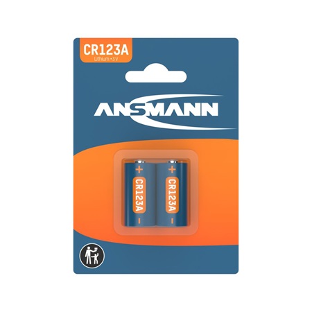 Pile bâton Photo lithium CR123 Ansmann 3V (Blister de 2)