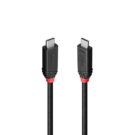 Cordon USB 4 type C mâle/mâle - 2m - Noir LINDY Black Line