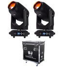 Pack de 2 spots led Flash 250W zoom 5° à 45° + flight-case