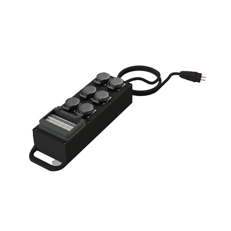 Coffret caoutchouc IP44 P17 32A 5p vers 6 PC 16A NF