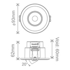 Kosnic MAUNA III - Downlight led 4,5W / 6W - CCT variable - tilt noir