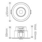 Kosnic MAUNA III - Downlight 5W/7W - CCT variable - anti éblouissement