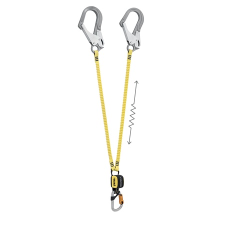 Longe double avec absorbeur d'énergie intégré et connecteurs MGO PETZL