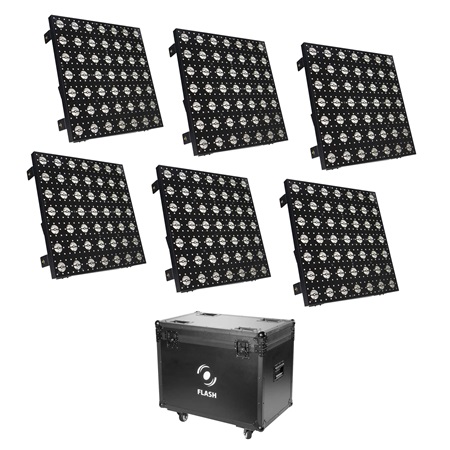 Matrix Beam Flash - pack de 6 panneaux matriçables 300W + flight case
