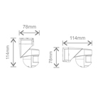 Détecteur PIR IP54 Kosnic KAVKA ON/OFF 3 modes d'installation 