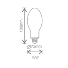 Lampe led HILUX dépolie 18W - E27 - 4000K - 2800lm - Kosnic