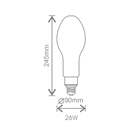 Lampe led HILUX dépolie 26W - E27 - 4000K - 4000lm - Kosnic